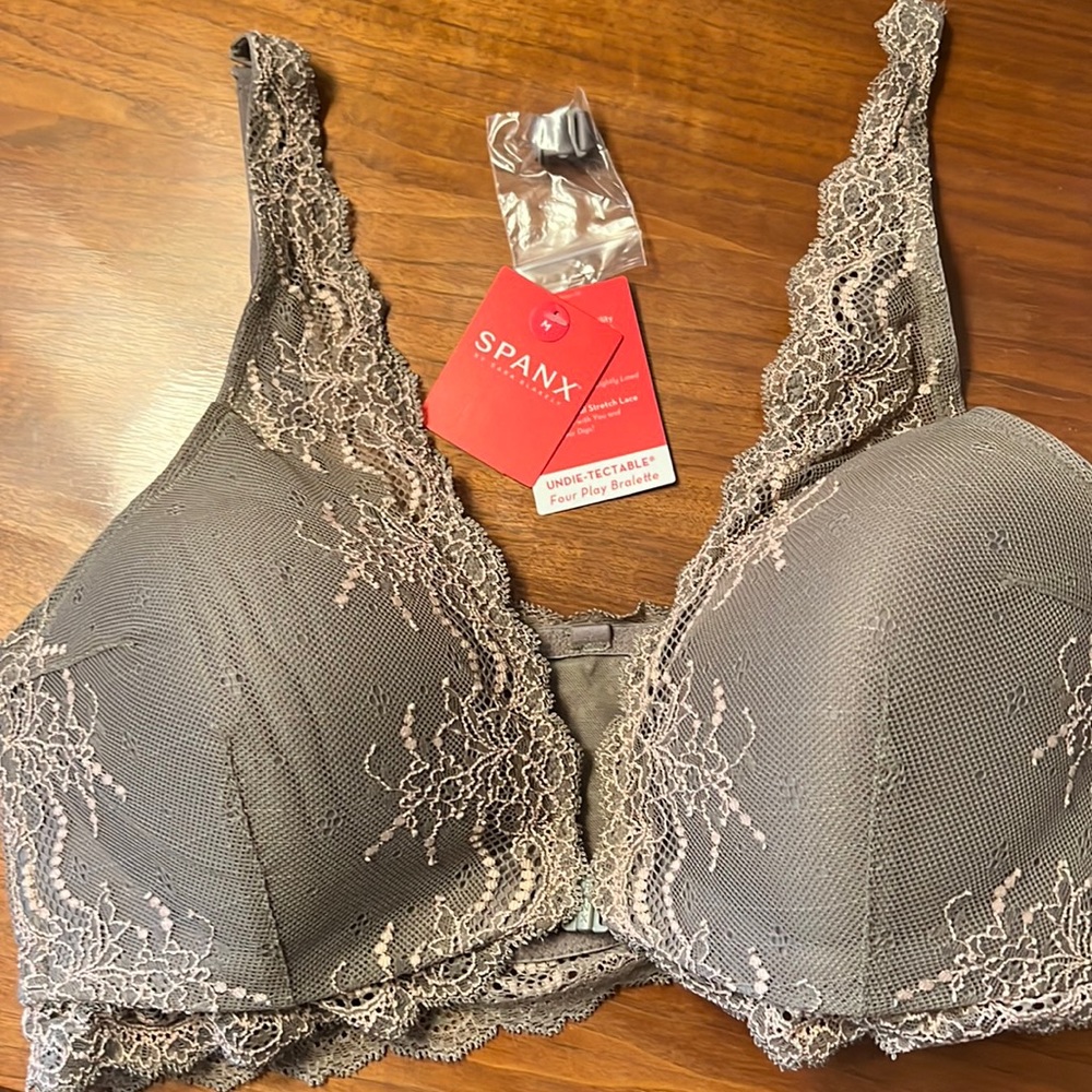 Spanx Four Play Bralette - taupe/grey lace